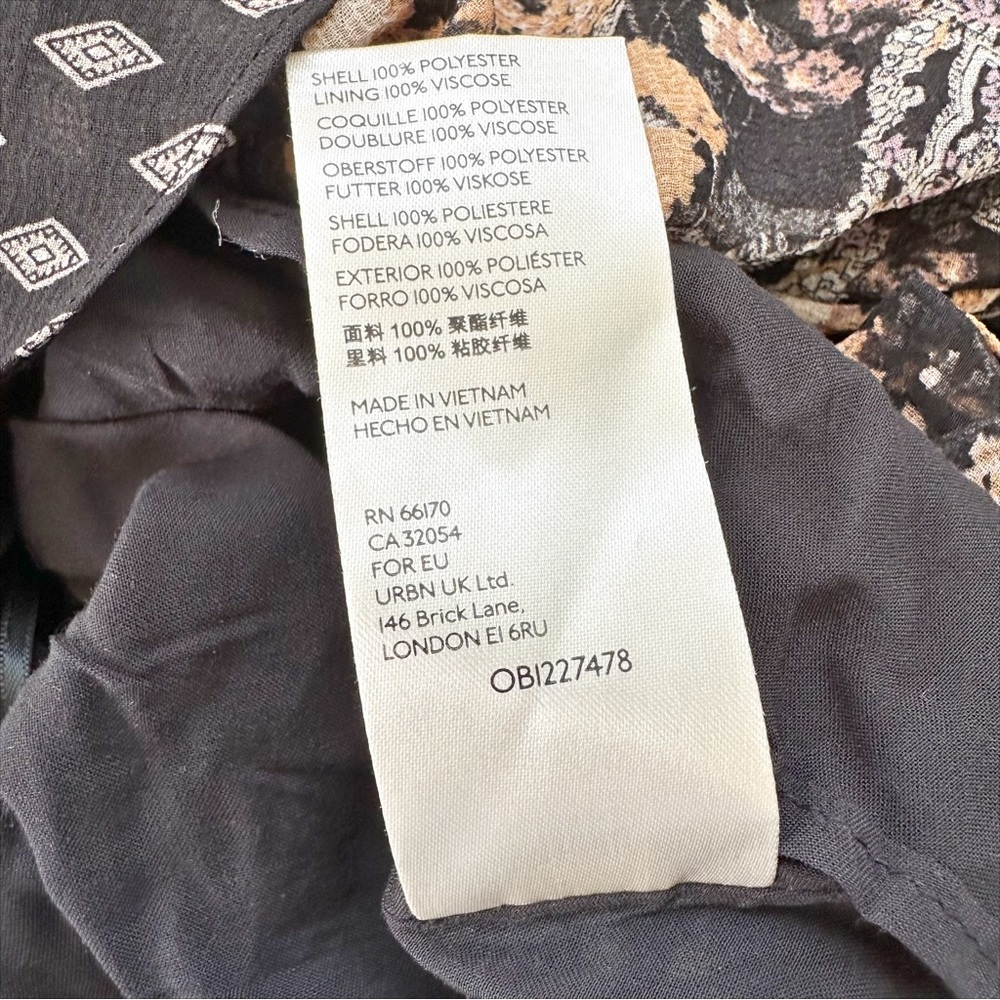 Free People Seven Wonders Black Combo Open Back Puff Sleeve Mini Dress Size M - Picture 12 of 12